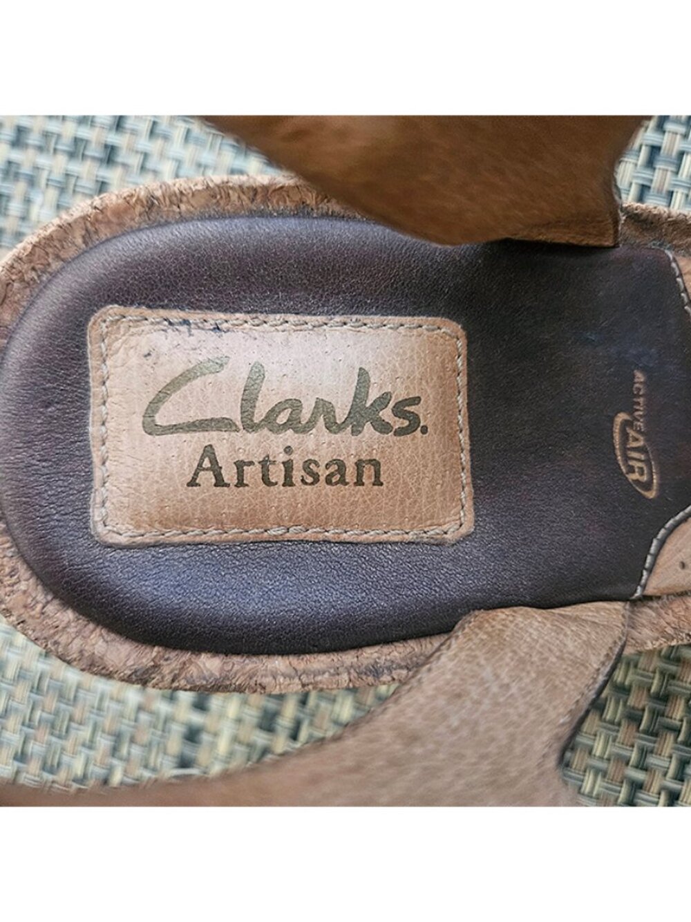 CLARKS ARTISAN ALAMDA bronze metallic leather cork wedge sandals 9M - Picture 7 of 10